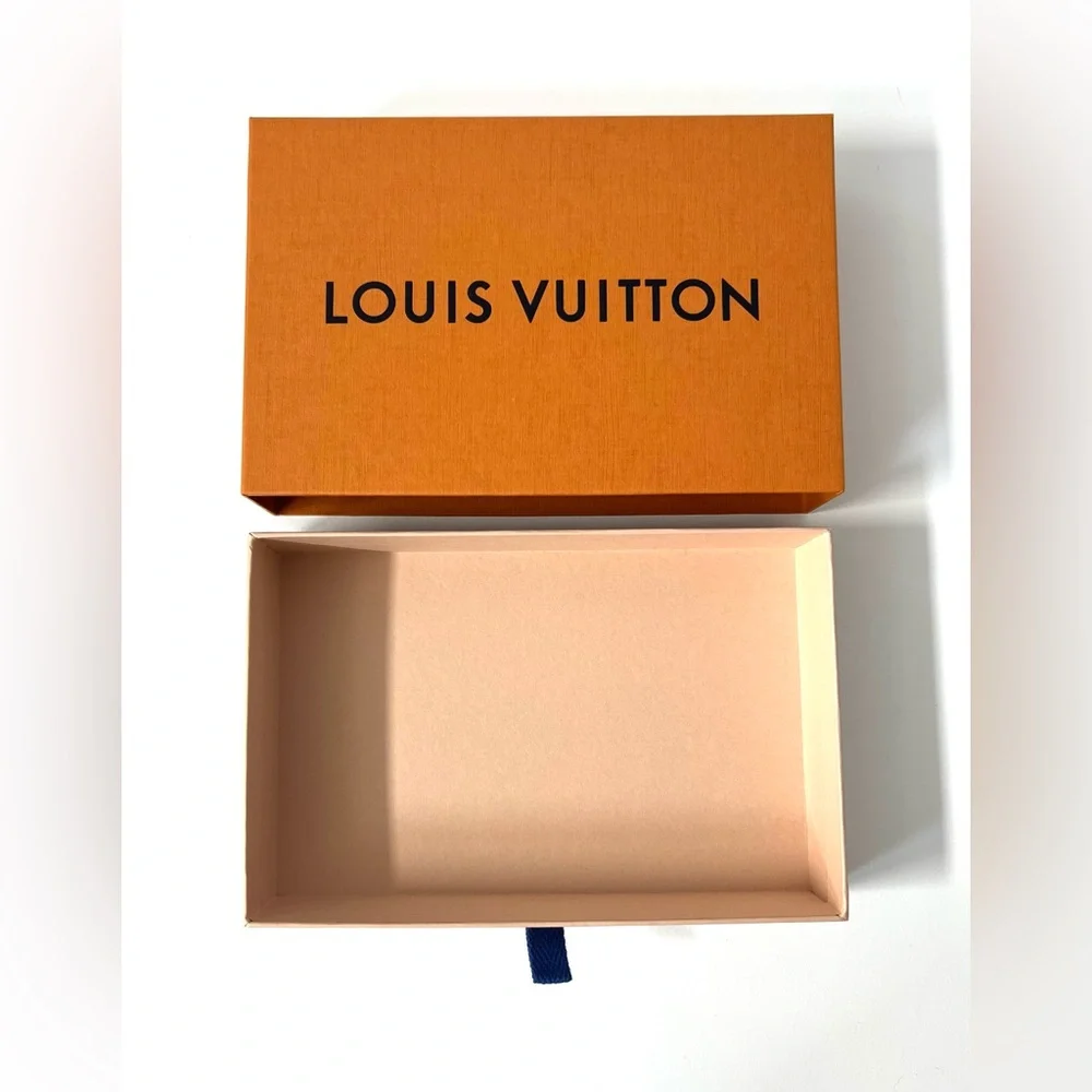 Louis Vuitton Signature Orange Sliding Storage Box, Size 8.25 x 5.5 x 1.75 in